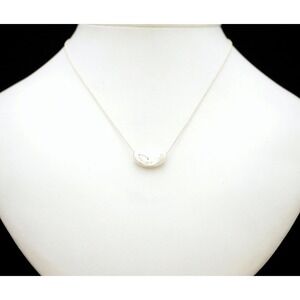 TIFFANY Co Elsa Peretti Bean Pendant Necklace Sterling Silver